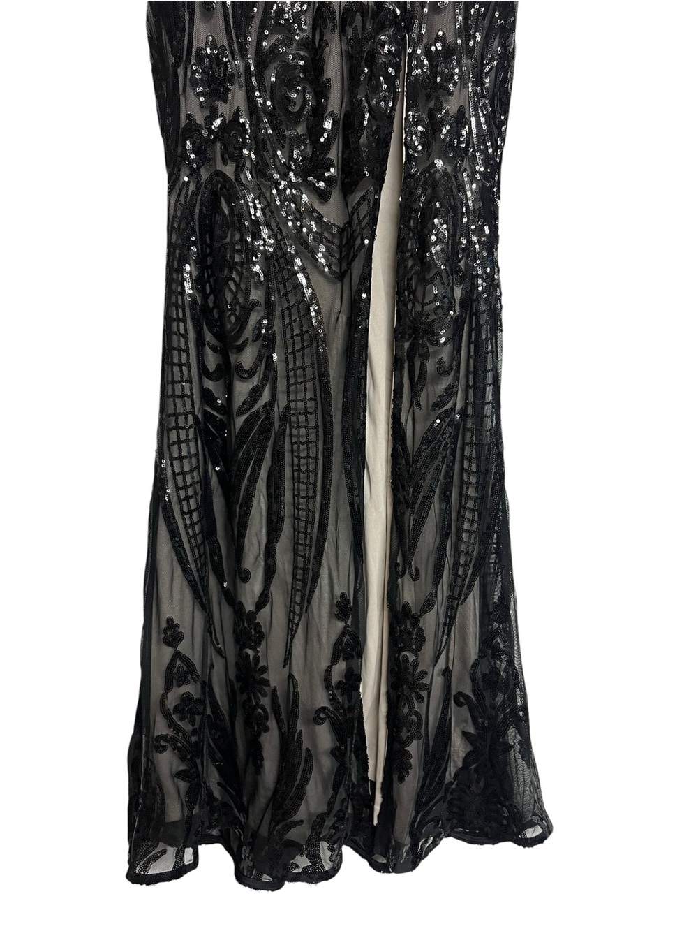 Lulus Black Sequin Embellished Sheer Evening Skirt - Picture 3 of 5